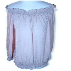 MANGO BLUSH OFF-THE-SHOULDER TOP SZ.6 EUC.
